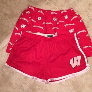 Bundle of 2 Wisconsin Badger shorts, NWOT, large